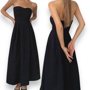 COMMENSE Contour Piping Strapless Tank Long Dress